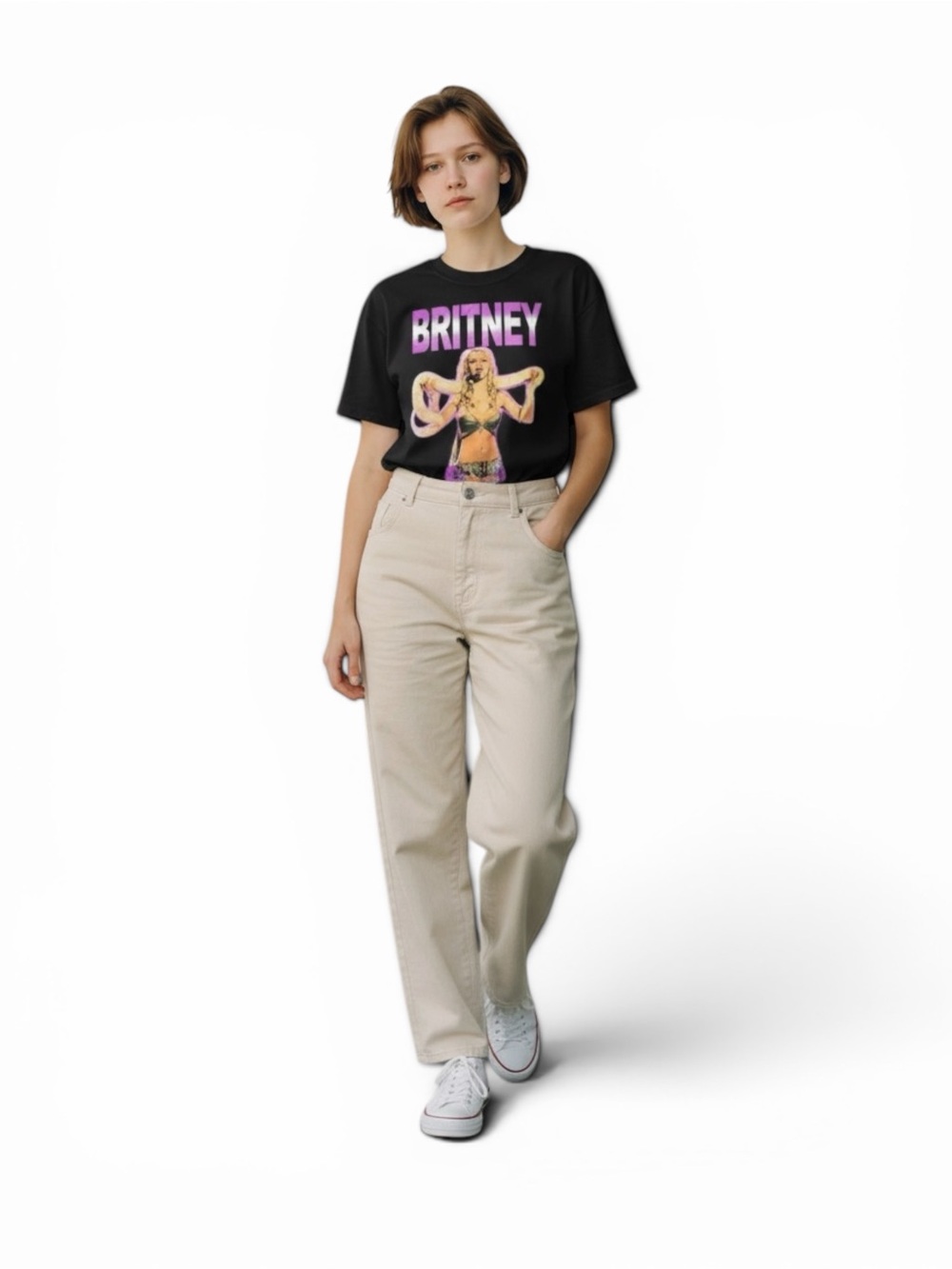 Britney Spears Slave 4 U‎ Snake Python Graphic Tee T-Shirt Size M